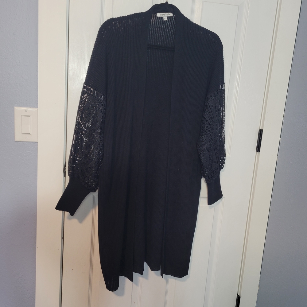 NorthStyle Elegant Black Cardigan, 14/16 FREE SHIPPING! - Picture 2 of 7